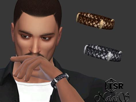 Mens Braided Leather Bracelet The Sims 4 Catalog