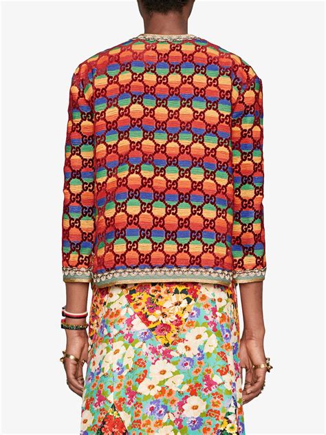 Gucci Gg Rainbow Velvet Jacket Farfetch