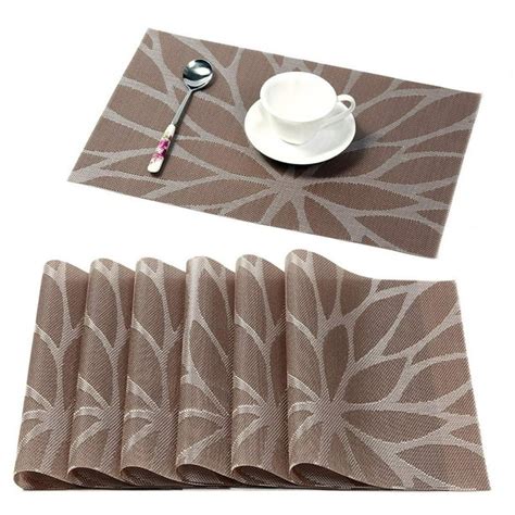 Coolmade Placemats For Dining Table Washable Placemat Set Of 6 Heat