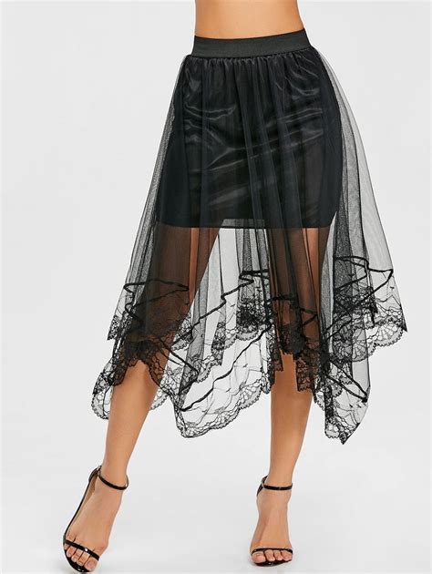 asymmetric lace trimmed tulle skirt asymmetric lace skirts tulle skirt