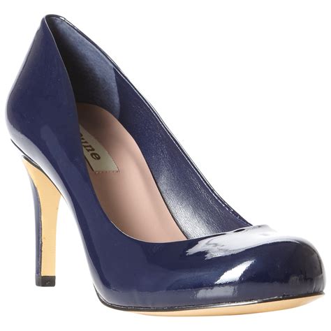 Dune Patent Leather Stiletto Heel Court Shoes In Blue Lyst UK