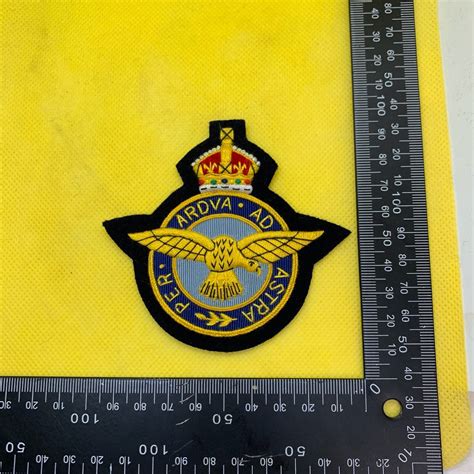British Raf Royal Air Force Embroidered Blazer Badge Kings Crown
