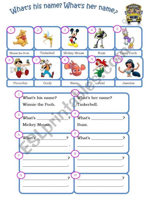 What´s His Name What´s Her Name Esl Worksheet By Marileia