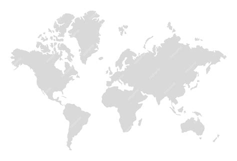 Premium Vector World Map Silhouette Digital Simple Grey Map In Flat