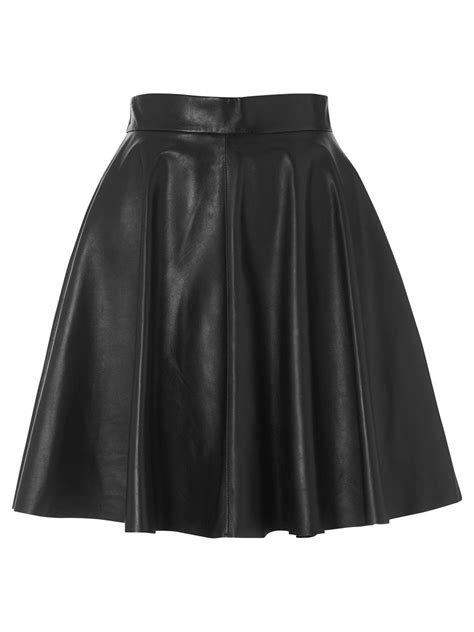 Black Flare Leather Skirt Uk