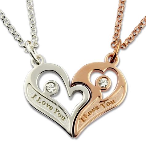 Pair Necklaces For Lovers Couple Breakable Heart Love Necklace With