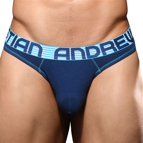 Andrew Christian Almost Naked Cotton Thong Navy Mens Underwear My Xxx
