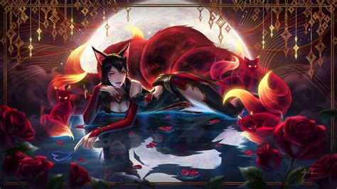 League Of Legends Arcana Ahri Splash Art Concept Art Fan Art Ari Lee On Artstation At