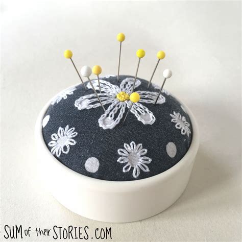 Polka Dot Embroidered Pin Cushion — Sum Of Their Stories Craft Blog