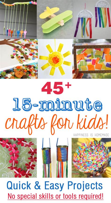 45 Quick And Easy Kids Crafts That Anyone Can Make Happiness Is Homemade