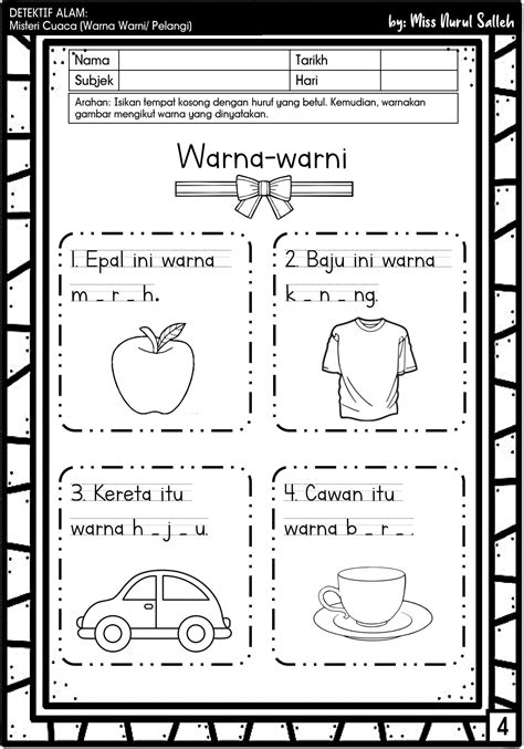 Lembaran Kerja Prasekolah Tema Bentuk Dan Warna Lillian Lee