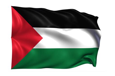 Palestine Waving Flag Realistic Transparent Background Png
