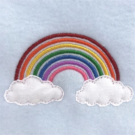 Rainbow With Clouds Appliqué Design Machine Embroidery Geek