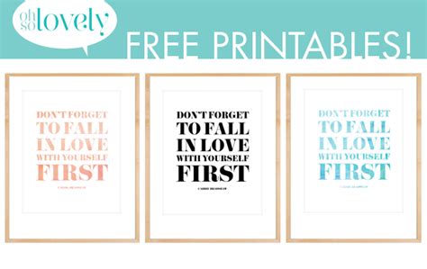 Freebies Love Yourself First Oh So Lovely Blog Free Poster
