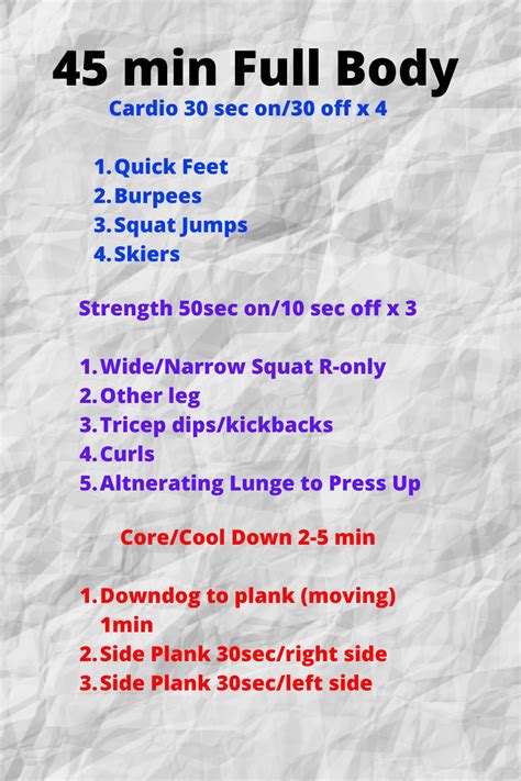 45 Min Full Body Workout Fitness Body Full Body Cardio Total Body