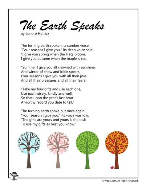 Earth Day Kids Poems Woo Jr Kids Activities Childrens Publishing