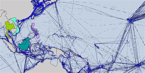 Major Shipping Trade Routes Across The Pacific Map Modified From