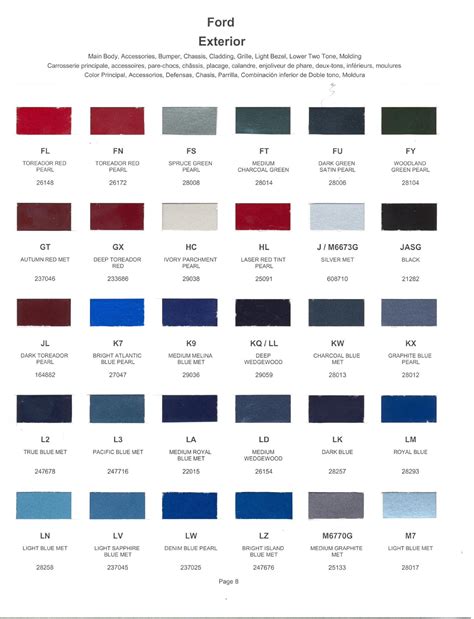 Ford New Color Chart