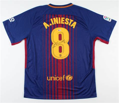 Andres Iniesta Signed Fc Barcelona Jersey Beckett Coa Pristine Auction