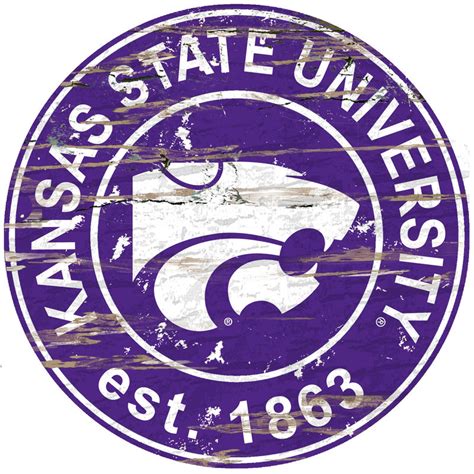 Kansas State Wildcats 235 Distressed Round Sign Kansas State