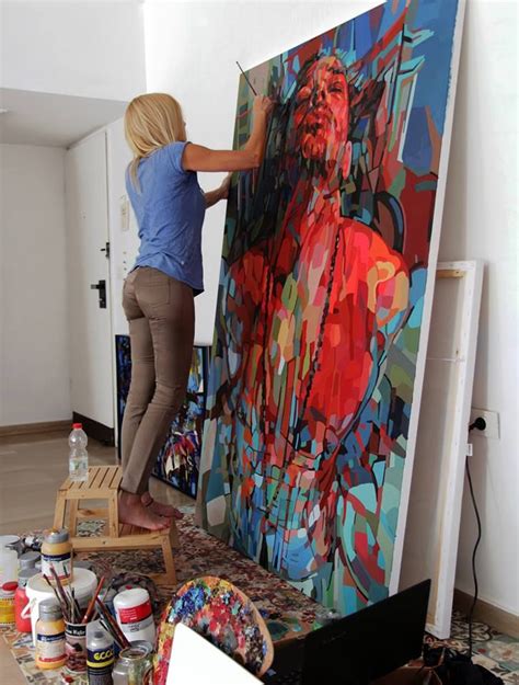 Noemi Safir Dolev Large Scale Portrait Pintura De Arte Abstrata Arte Figurativa Produção De Arte