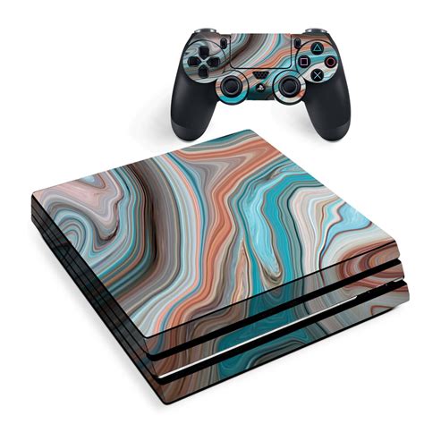 Skin For Sony Ps4 Pro Console Decal Stickers Skins Cover Teal Blue