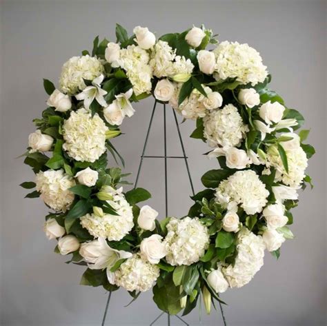 Hydrangea Funeral Wreath Funeral Floral Arrangements Funeral Flower