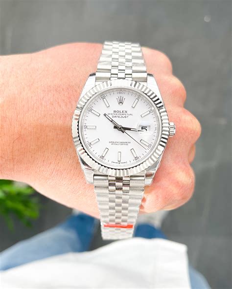 Rolex Datejust 41 White Dial Fluted Bezel Jubilee 126334