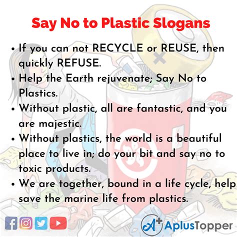 Say No To Plastic Slogans Unique And Catchy Say No To Plastic Slogans