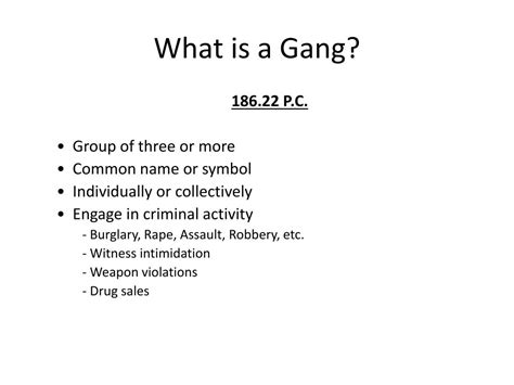 Ppt Introduction To Gangs Powerpoint Presentation Free Download Id