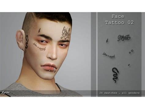 The Sims 4 Face Tattoo 02 By Quirkykyimu Sims 4 Piercings Sims 4