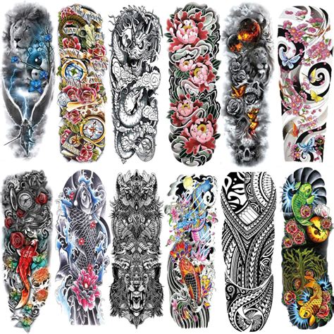 Buy Aresvns Full Arm Temporary Tattoos For Men And Women L19“xw7”waterproof Sleeve Tattoo