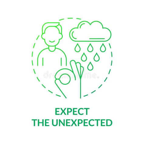 Expect Unexpected Green Gradient Concept Icon Stock Vector