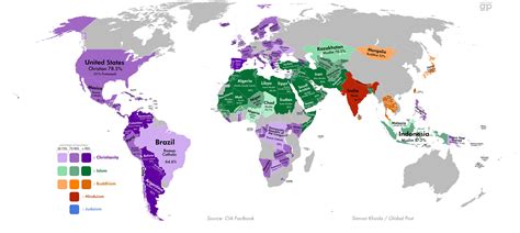 World Map Of Religions George G Coe