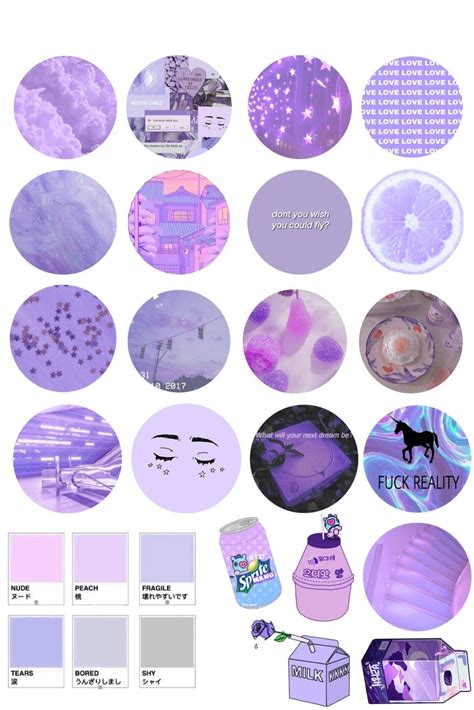 Stickers Aesthetic Purple 3 Aesthetic Stickers Scrapbook Stickers