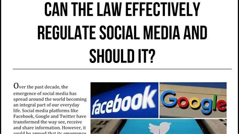 Media Regulations Can The Law Effectively Regulate Social Media And