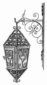 Clipart Victorian Vintage Lamp Clip Lamps Antique Hanging Wrought Iron Old Lighting Remembered Lost Everything Illustration Fashioned Light Clipground Moonlight sketch template