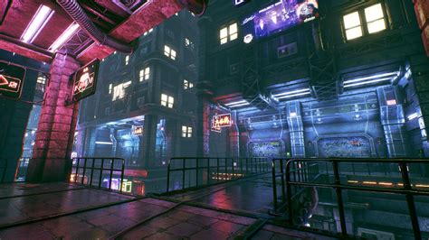 Artstation Cyberpunk City Alley Unreal Engine 4 Michal Baca