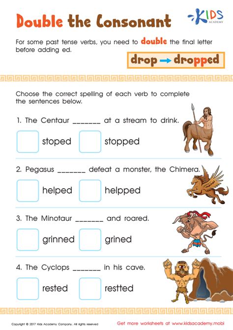 Double Consonant Spelling Worksheet Downloadable Pdf For Children