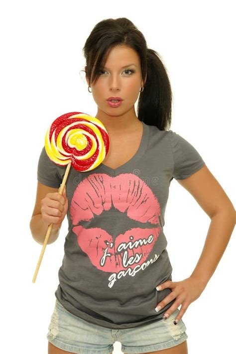 Candy Girl Stock Image Image Of Pose Lollipop Background 16880423