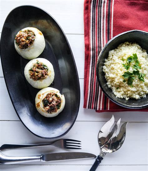 Remove lid and fluff up the couscous, add the rest of your fried onions on top of the. Stuffed Onions With Couscous - Follow the River North