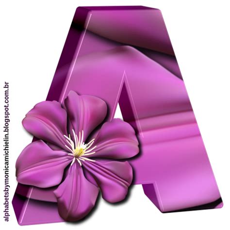 Alphabets By Monica Michielin LINDA FLOR ROXA ALFABETO PURPLE FLOWER