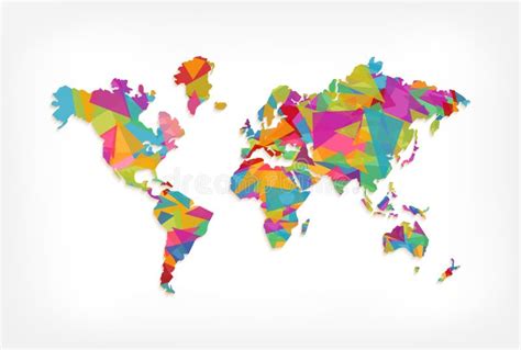 Ejemplo Colorido Del Concepto Del Mapa Del Mundo Del Triángulo