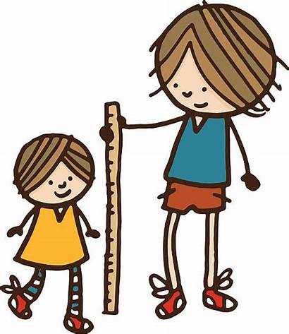 Tall Clipart Measuring Kid Sister Boy Vector