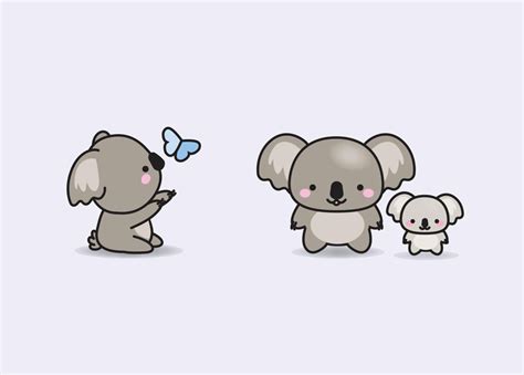 Premium Vector Clipart Kawaii Koala Cute Koalas Clipart Etsy In 2020