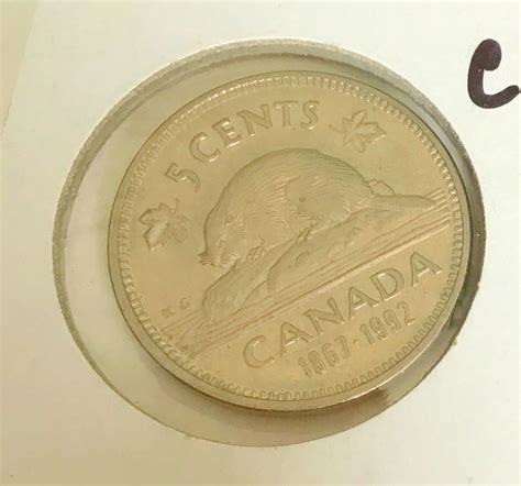 Canada Nickel 5 Cents 1867 1992 Canadian Commemorative Etsy