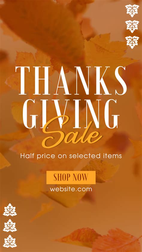 Thanksgiving Leaves Sale Instagram Story Brandcrowd Instagram Story Maker