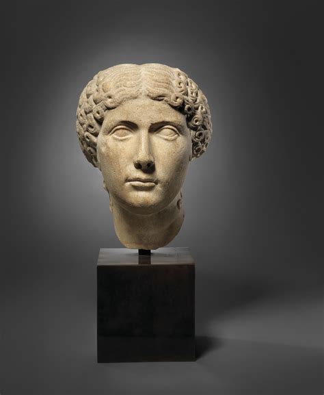 A Roman Marble Portrait Head Of A Woman Julio Claudian Period Circa