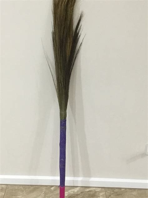 Indian Broom Thin With Plastic Handle Indoors