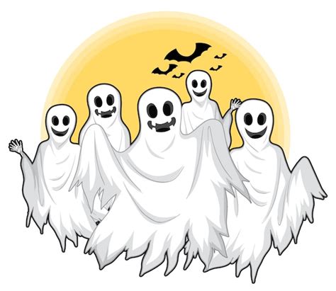 Free Vector White Scary Ghost Isolated